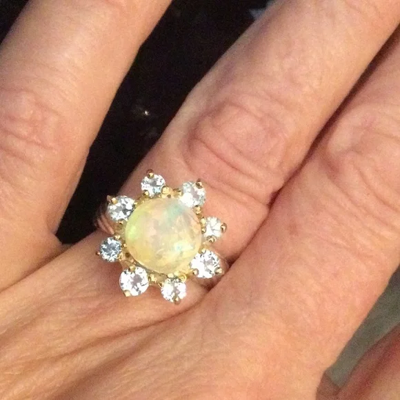 Unbelievable Genuine Natural Fiery Opal Ring - Picture 7 of 10